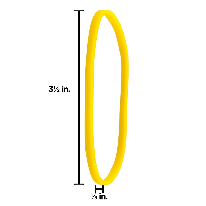 JAM PAPER Colorful Rubber Bands - Size 33 - Yellow Rubberbands - 100/Pack - Image 5